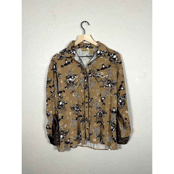 WRANGLER X LEON BRIDGES WOMEN'S WESTERN SHIRT IN BROWN MULTI Extra Large - Picture 2 of 7